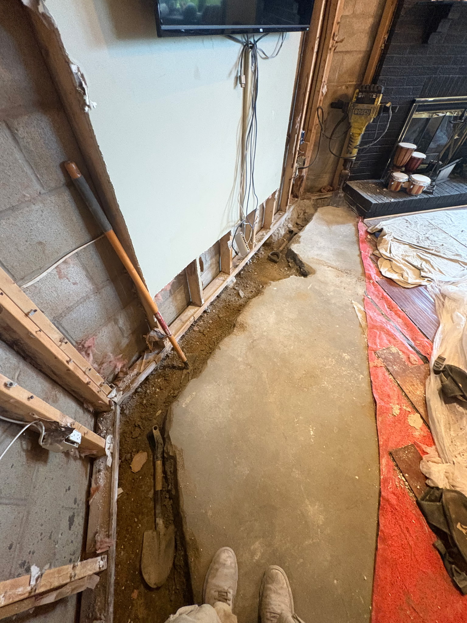 OBW crew at work on a Maryland basement